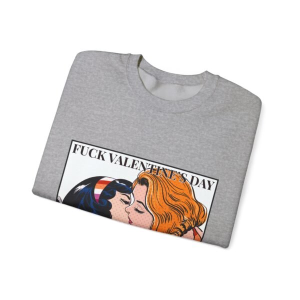 Lesbian Flag Heavy Blend Crewneck Sweatshirt Valentines Day Unisex Size - Fuck Valentine's Day I Love You Everyday - Image 11