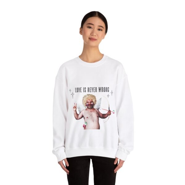 Abrosexual Flag Heavy Blend Crewneck Sweatshirt Valentines Day Unisex Size - Love Is Never Wrong - Image 4