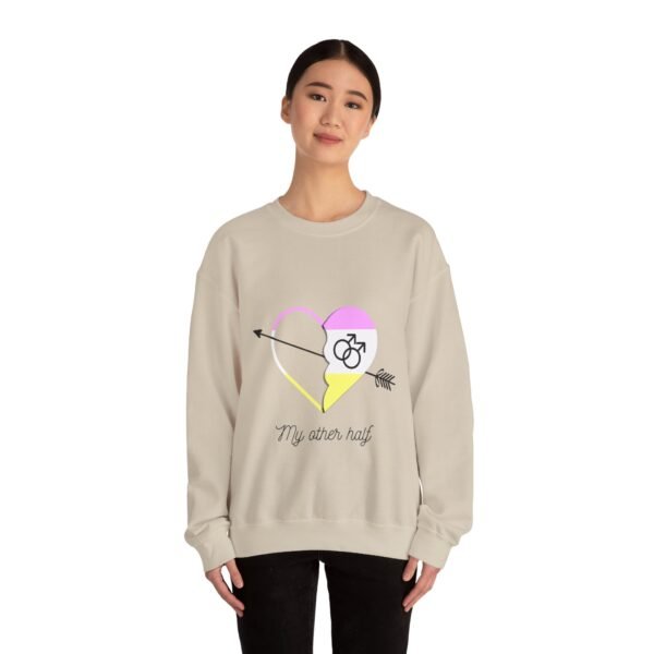 Twink Flag Heavy Blend Crewneck Sweatshirt Valentines Day Unisex Size - My Other Half - Image 4