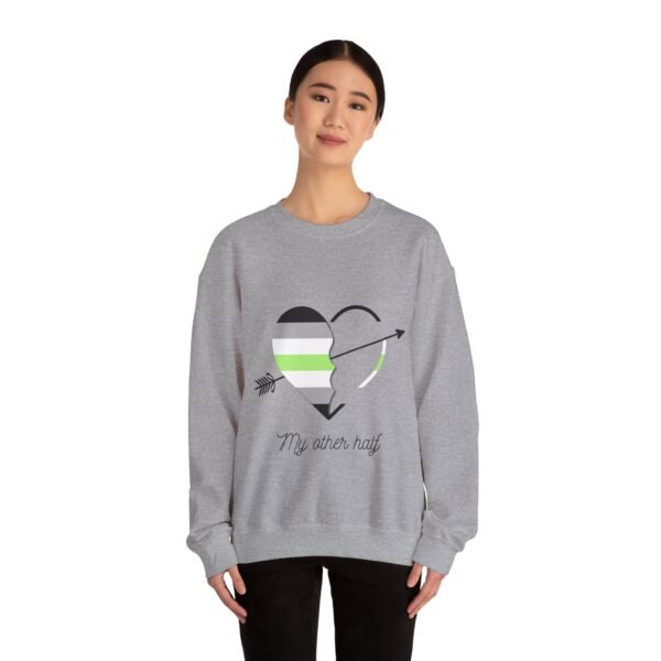 Agender Flag Heavy Blend Crewneck Sweatshirt Valentines Day Unisex Size - My Other Half - Image 12