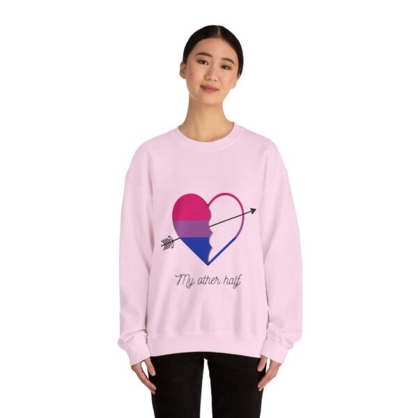 Bisexual Flag Heavy Blend Crewneck Sweatshirt Valentines Day Unisex Size - My Other Half - Image 20
