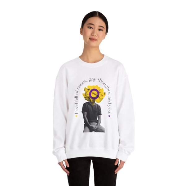 Intersexual Flag Heavy Blend Crewneck Sweatshirt Valentines Day Unisex Size - Head Full Of Roses - Image 4