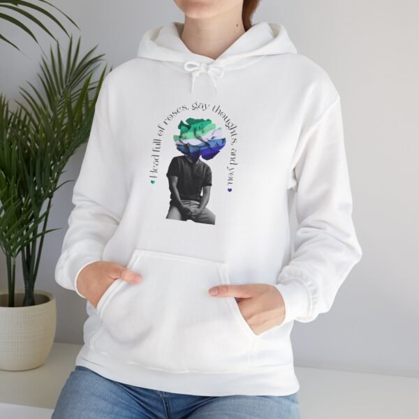 Gay Flag Hoodie Valentine's Day Unisex Size - Head Full Of Roses - Image 7