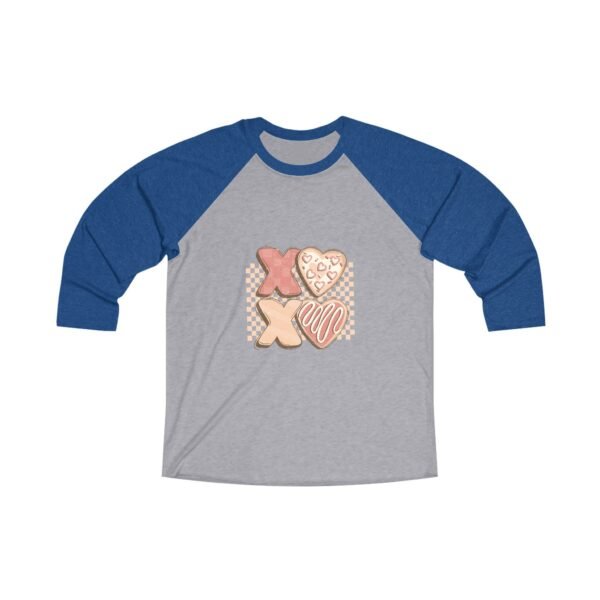 Tri-Blend Raglan Tee Valentines Day Unisex Size - XoXo - Image 7