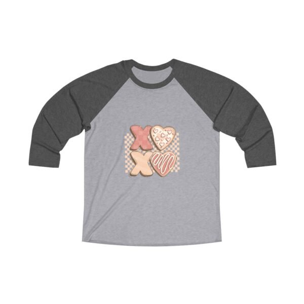 Tri-Blend Raglan Tee Valentines Day Unisex Size - XoXo - Image 9