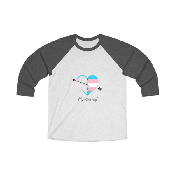 Transgender Flag Tri-Blend Raglan Tee Valentines Day Unisex Size - My Other Half