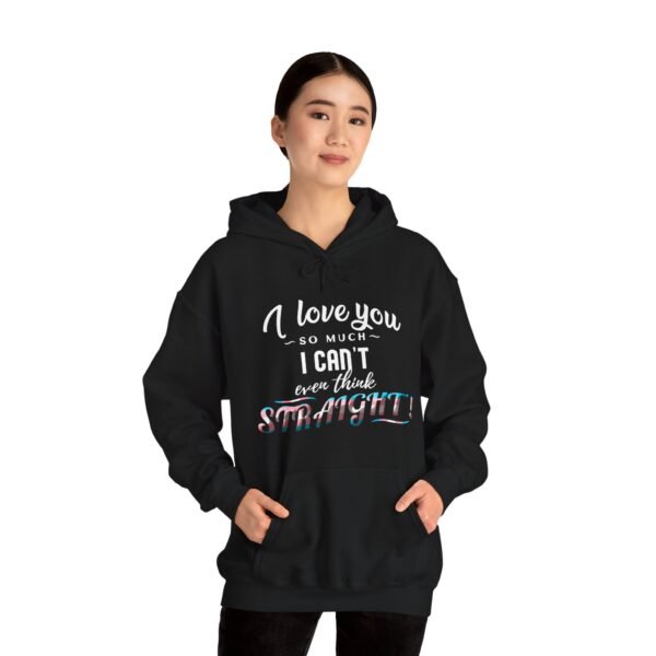 Transgender Flag Hoodie Valentine's Day Unisex Size - I Can't Even Think Straight - Image 3
