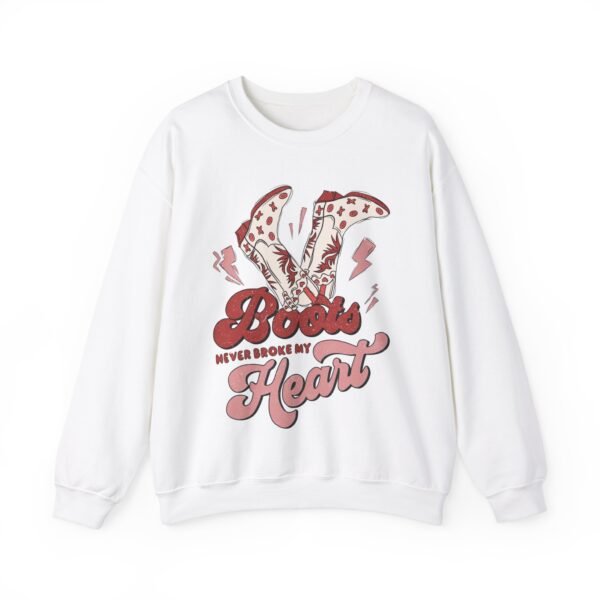 Heavy Blend Crewneck Sweatshirt Valentines Day Unisex Size - Boots Never Broke My Heart