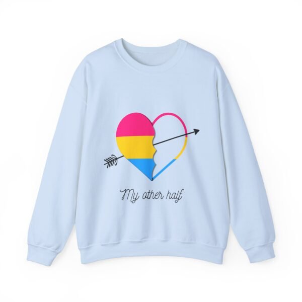 Pansexual Flag Heavy Blend Crewneck Sweatshirt Valentines Day Unisex Size - My Other Half - Image 9