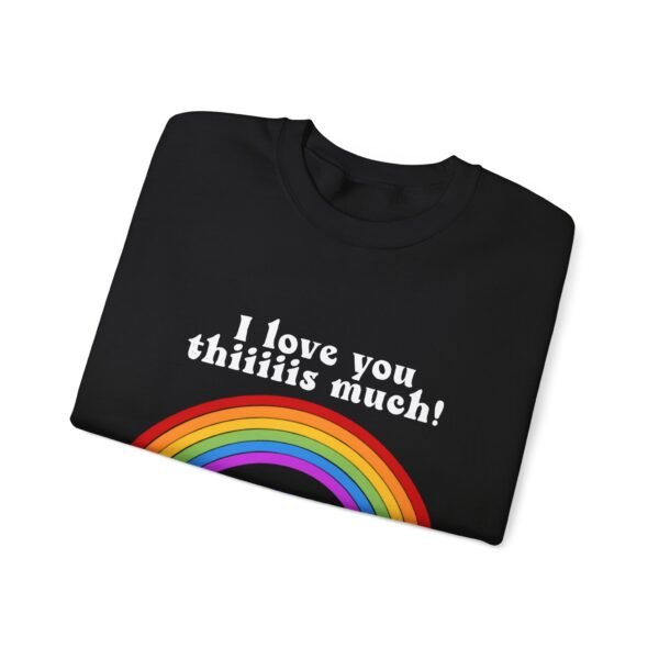 LGBT Flag Heavy Blend Crewneck Sweatshirt Valentines Day Unisex Size - I Love You Thiiiis Much - Image 7