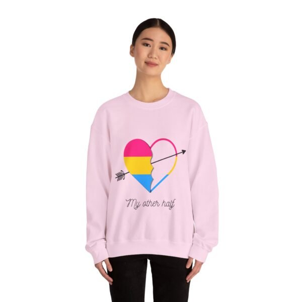Pansexual Flag Heavy Blend Crewneck Sweatshirt Valentines Day Unisex Size - My Other Half - Image 16