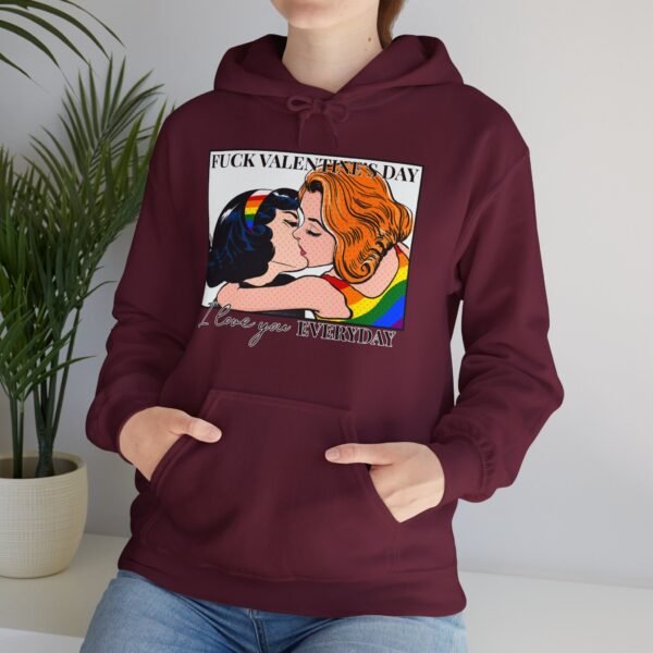 LGBTQ Hoodie Valentine's Day Unisex Size - Fuck Valentine's Day - Image 21