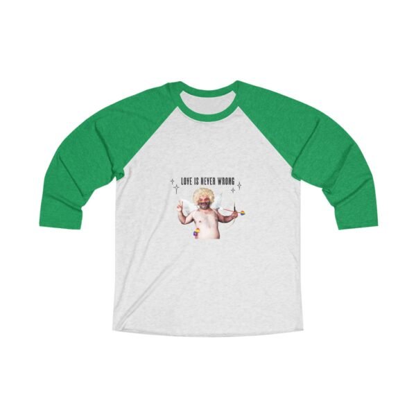 LGBT Flag Tri-Blend Raglan Tee Valentines Day Unisex Size - Love Is Never Wrong - Image 5