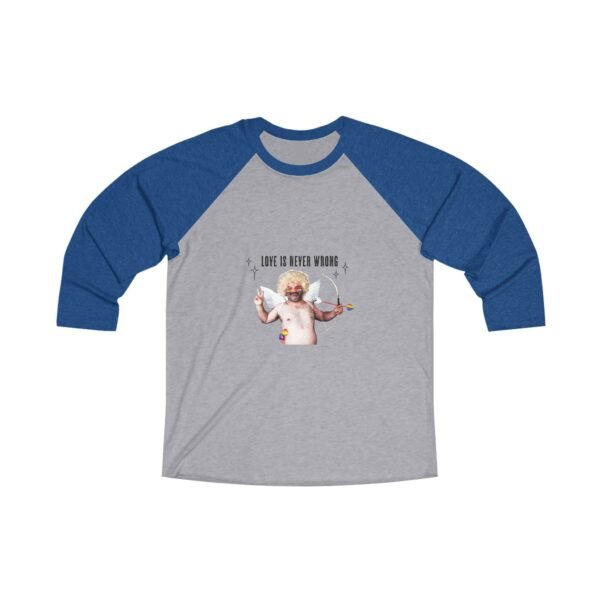 LGBT Flag Tri-Blend Raglan Tee Valentines Day Unisex Size - Love Is Never Wrong - Image 7