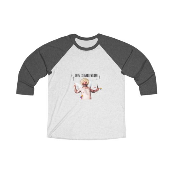 LGBT Flag Tri-Blend Raglan Tee Valentines Day Unisex Size - Love Is Never Wrong