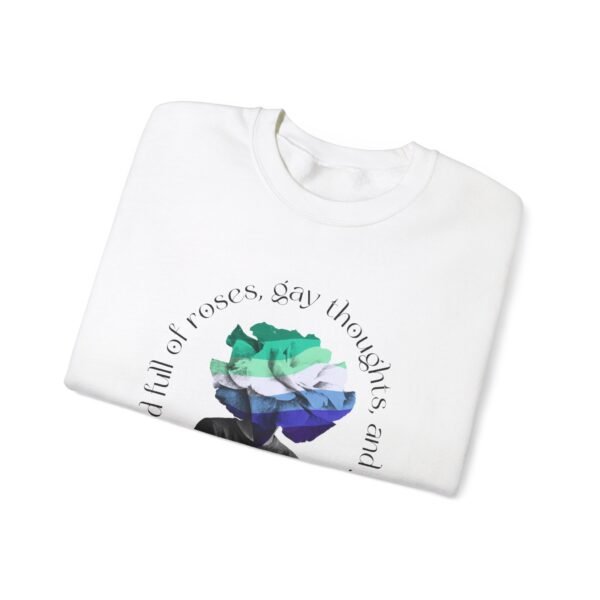 Gay Flag Heavy Blend Crewneck Sweatshirt Valentines Day Unisex Size - Head Full Of Roses - Image 3