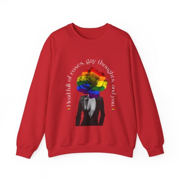 LGBT Flag Heavy Blend Crewneck Sweatshirt Valentines Day Unisex Size - Head Full Of Roses - Image 17