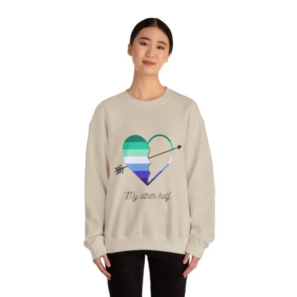 Gay Flag Heavy Blend Crewneck Sweatshirt Valentines Day Unisex Size - My Other Half - Image 8