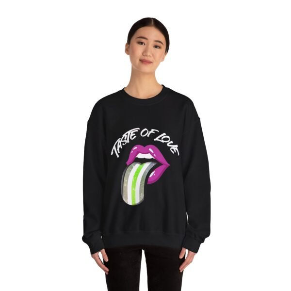 Agender Flag Heavy Blend Crewneck Sweatshirt Valentines Day Unisex Size - Taste Of Love - Image 4