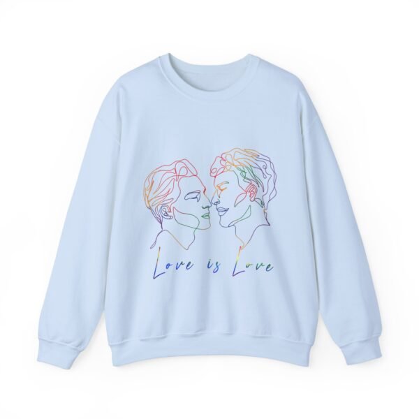 Gay Flag Heavy Blend Crewneck Sweatshirt Valentines Day Unisex Size - Love Is Love - Image 9