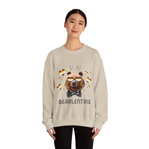Bear Flag Heavy Blend Crewneck Sweatshirt Valentines Day Unisex Size - Be My Bearlentine - Image 8