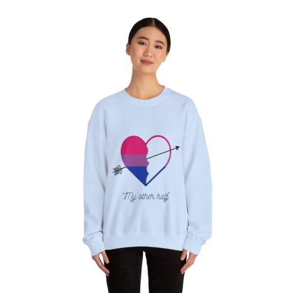 Bisexual Flag Heavy Blend Crewneck Sweatshirt Valentines Day Unisex Size - My Other Half - Image 16