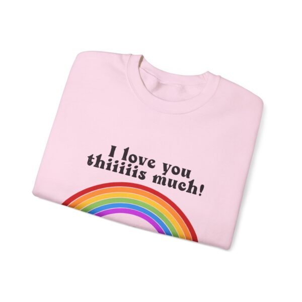 LGBT Flag Heavy Blend Crewneck Sweatshirt Valentines Day Unisex Size - I Love You Thiiiis Much - Image 15