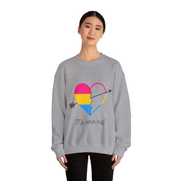 Pansexual Flag Heavy Blend Crewneck Sweatshirt Valentines Day Unisex Size - My Other Half - Image 8