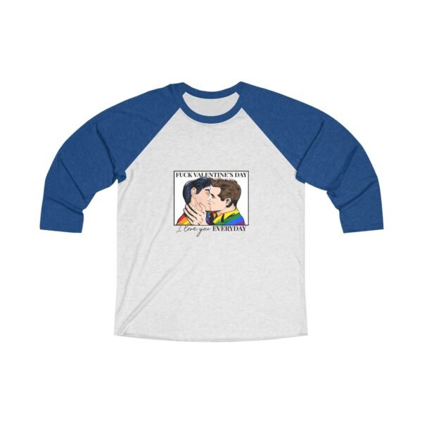 LGBT Flag Tri-Blend Raglan Tee Valentines Day Unisex Size - Fuck Valentines Day - Image 7