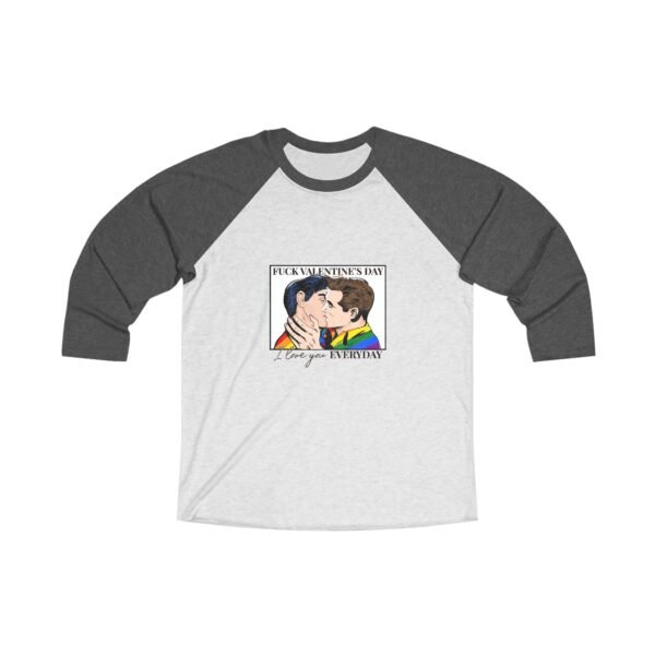 LGBT Flag Tri-Blend Raglan Tee Valentines Day Unisex Size - Fuck Valentines Day