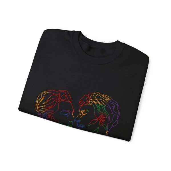 Gay Flag Heavy Blend Crewneck Sweatshirt Valentines Day Unisex Size - Love Is Love - Image 7
