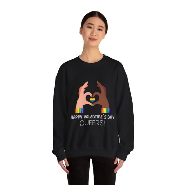 LGBT Flag Heavy Blend Crewneck Sweatshirt Valentines Day Unisex Size - Happy Valentines Day Queers - Image 8