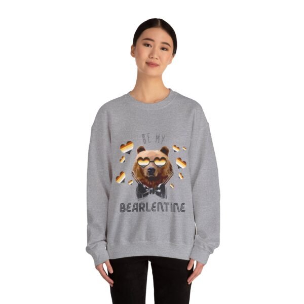 Bear Flag Heavy Blend Crewneck Sweatshirt Valentines Day Unisex Size - Be My Bearlentine - Image 12