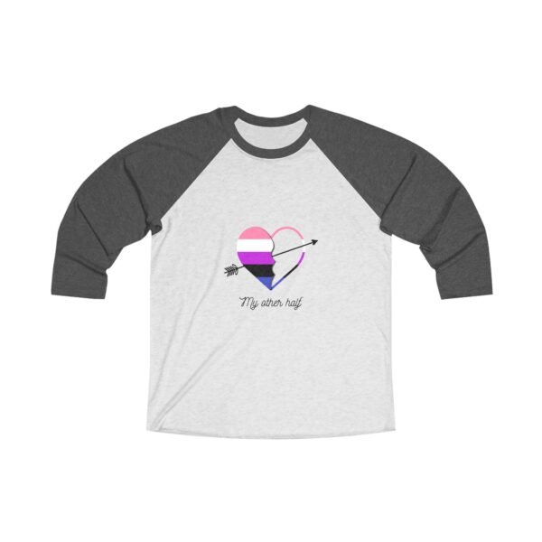 Genderfluid Flag Tri-Blend Raglan Tee Valentines Day Unisex Size - My Other Half