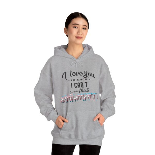 Transgender Flag Hoodie Valentine's Day Unisex Size - I Can't Even Think Straight - Image 10