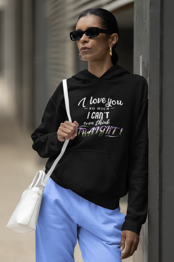 Genderqueer Flag Hoodie Valentine's Day Unisex Size - I Can't Even Think Straight