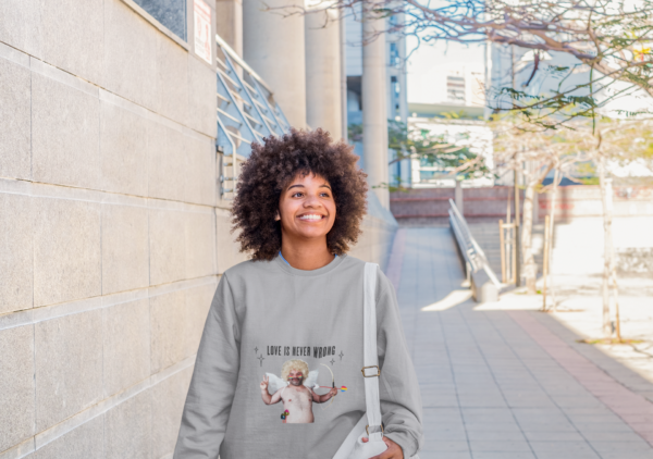 Pansexual Flag Heavy Blend Crewneck Sweatshirt Valentines Day Unisex Size - Love Is Never Wrong