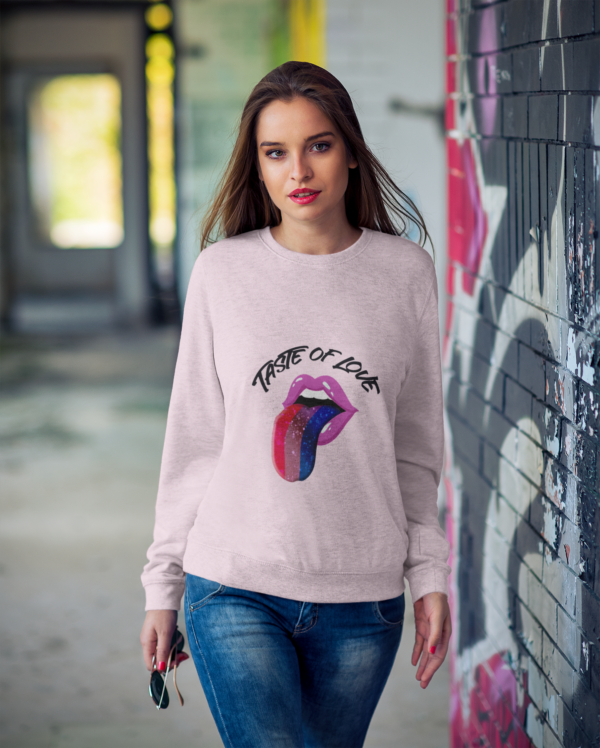 Bisexual Flag Heavy Blend Crewneck Sweatshirt Valentines Day Unisex Size - Taste Of Love