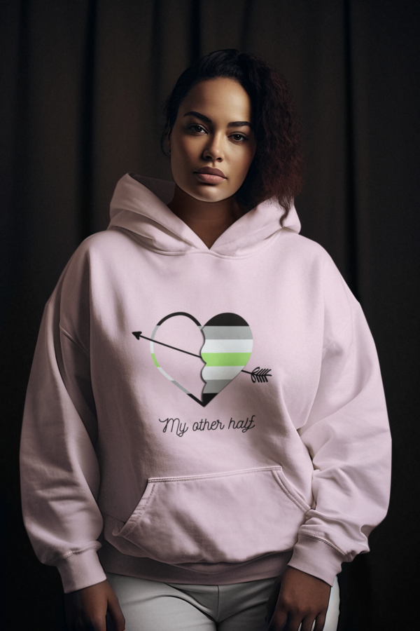 Agender Flag Hoodie Valentine's Day Unisex Size - My Other Half