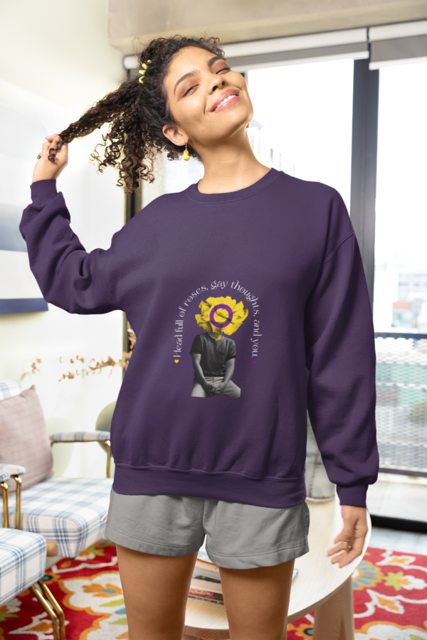 Intersexual Flag Heavy Blend Crewneck Sweatshirt Valentines Day Unisex Size - Head Full Of Roses