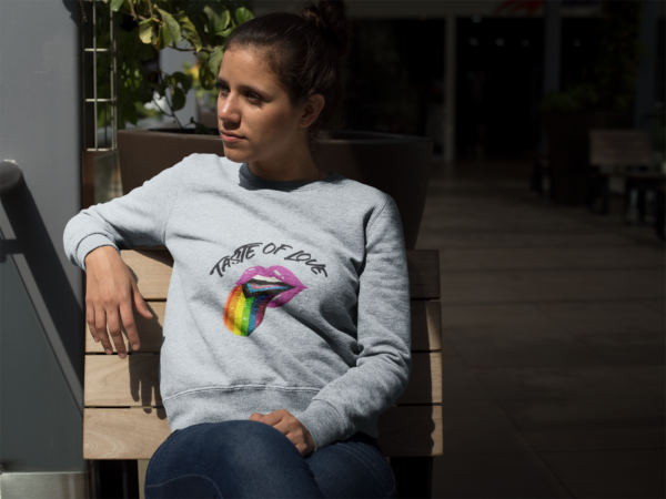 Progress Flag Heavy Blend Crewneck Sweatshirt Valentines Day Unisex Size - Taste Of Love