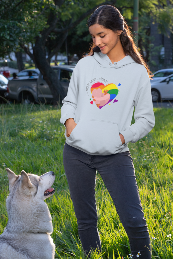 Lgbt Flag Hoodie Valentine's Day Unisex Size - Self Love First