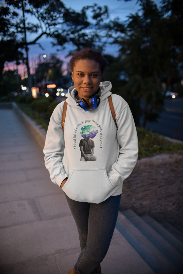Gay Flag Hoodie Valentine's Day Unisex Size - Head Full Of Roses