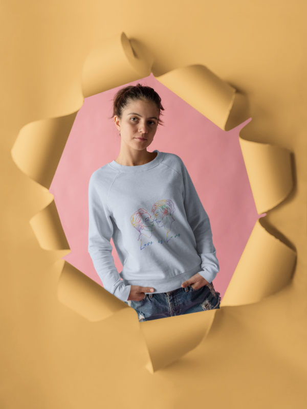 Gay Flag Heavy Blend Crewneck Sweatshirt Valentines Day Unisex Size - Love Is Love