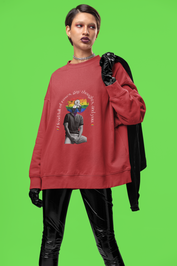 Two Spirit Flag Heavy Blend Crewneck Sweatshirt Valentines Day Unisex Size - Head Full Of Roses
