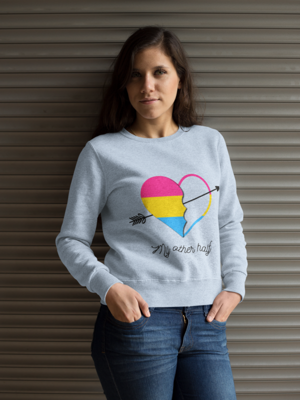Pansexual Flag Heavy Blend Crewneck Sweatshirt Valentines Day Unisex Size - My Other Half