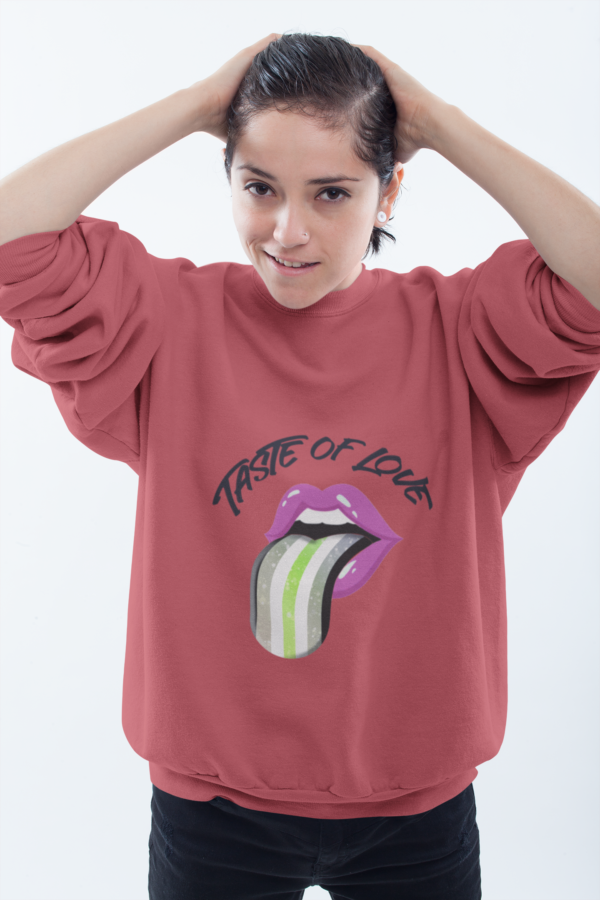 Agender Flag Heavy Blend Crewneck Sweatshirt Valentines Day Unisex Size - Taste Of Love