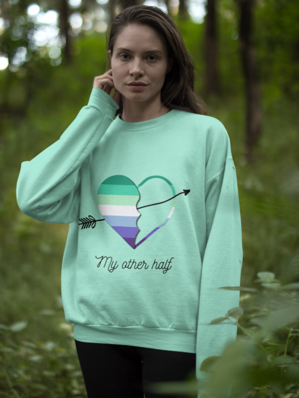 Gay Flag Heavy Blend Crewneck Sweatshirt Valentines Day Unisex Size - My Other Half