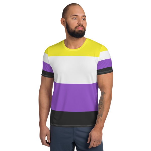 Non Binary Flag LGBTQ T- Shirt Men's Size - Image 3