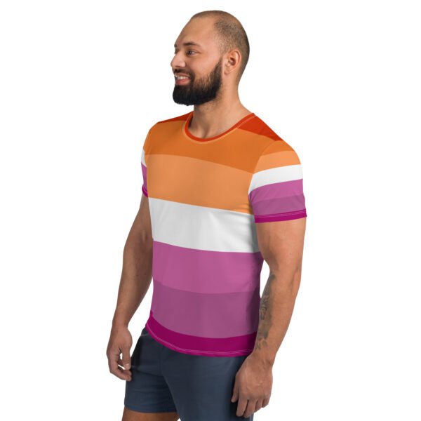 Lesbian Flag LGBTQ T- Shirt Men's Size - Image 4